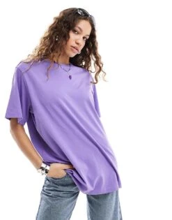 Monki Oversized T-shirt In Lilac Purple For Women -Monki Shop 206607925 1 lilac 1