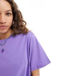 Monki Oversized T-shirt In Lilac Purple For Women -Monki Shop 206607925 2