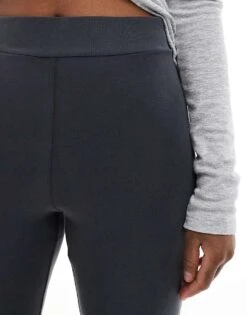 Monki Super Soft Low Waist Flare Jersey Trousers In Black For Women -Monki Shop 206608207 3