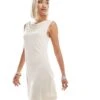Monki Super Soft Boat Neck Mini Dress In Off White For Women -Monki Shop 206608274 1 offwhite