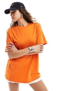 Monki Oversized T-shirt In Orange For Women -Monki Shop 206608291 2