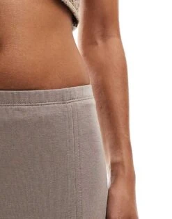 Monki Super Soft Jersey Midi Skirt With Elastic Fold In Mole Beige For Women -Monki Shop 206691178 4