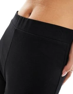Monki Super Soft Low Waist Skinny Flare Jersey Trousers In Black For Women -Monki Shop 206788477 5