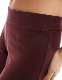 Monki Super Soft Low Waist Straight Leg Baggy Jersey Trousers In Burgundy For Women Burgundy Red -Monki Shop 206788552 4