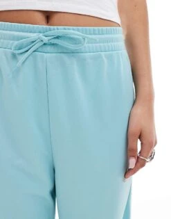 Monki Heart Stripe Straight Leg Track Pant Trouser In Light Blue With White Stripes For Women -Monki Shop 206788634 5