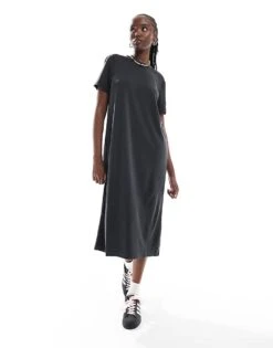 Monki Maxi T-shirt Dress In Black For Women