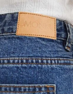 Monki Zami High Waist Straight Leg Jeans In Mid Blue For Women -Monki Shop 206788943 4