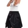 Monki Poplin Mini Skirt With Drawstring Ruched Details In Black For Women -Monki Shop 206789044 1 black