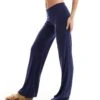 Monki Super Soft Low Waist Straight Leg Baggy Jersey Trousers In Navy For Women Royal Navy Blue