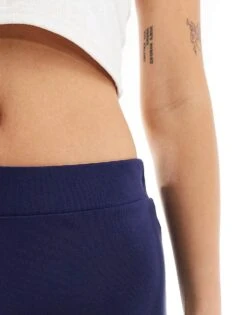 Monki Super Soft Low Waist Straight Leg Baggy Jersey Trousers In Navy For Women Royal Navy Blue -Monki Shop 206789170 4