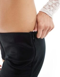 Monki Hotpants Shorts With Side Zip In Black For Women -Monki Shop 206789346 4