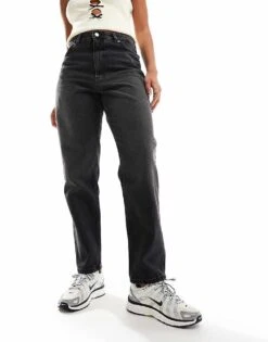 Monki Taiki High Waist Mom Jeans In Washed Black For Women Washed Black -Monki Shop 206789405 1 washedblack 1