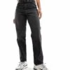 Monki Taiki High Waist Mom Jeans In Washed Black For Women Washed Black -Monki Shop 206789405 1 washedblack
