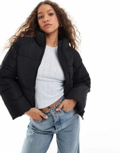 Monki Padded Jacket In Black For Women