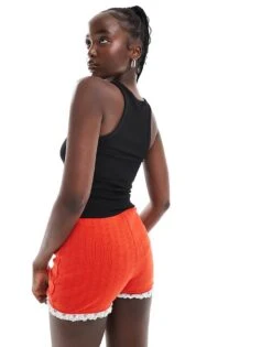 Monki Jersey Vest Top In Black With White Applique Bows For Women -Monki Shop 206799540 4