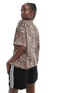 Monki Oversized T-shirt In Leopard Print For Women -Monki Shop 206799558 4
