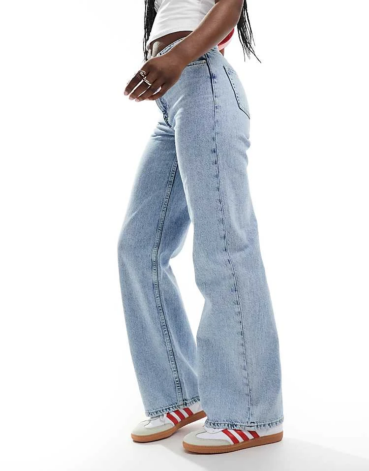 Monki Yoko Wide Leg Jeans In Lightwash Blue For Women 4 Monki Yoko Wide Leg Jeans In Lightwash Blue For Women - Image 2