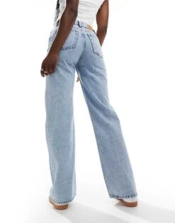 Monki Yoko Wide Leg Jeans In Lightwash Blue For Women 10 Monki Yoko Wide Leg Jeans In Lightwash Blue For Women -Monki Shop 206799578 3