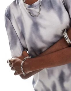 Monki Maxi T-shirt Dress In Grey Tie Dye For Women -Monki Shop 206799605 4