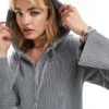 Monki Knitted Rib Hoodie Zip Up Cardigan In Grey Melange For Women -Monki Shop 206875630 1 grey