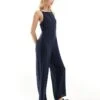Monki Wide Leg Jumpsuit With Square Neck In Navy Blue For Women -Monki Shop 206875671 1 navyblue