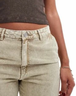 Monki Cargo Trousers In Washed Beige For Women -Monki Shop 206875973 4