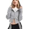 Monki Knitted Hoodie Zip Up Cardigan In Grey For Women -Monki Shop 206876026 1 grey