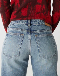 Monki Imoo Low Waisted Wide Fit Jeans In Mid Blue For Women Midwash Blue -Monki Shop 206911637 4