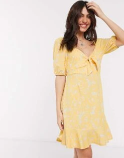 Monki Mayan Printed Mini Dress In Yellow For Women 11 Monki Mayan Printed Mini Dress In Yellow For Women -Monki Shop 20692971 1 yellow 1