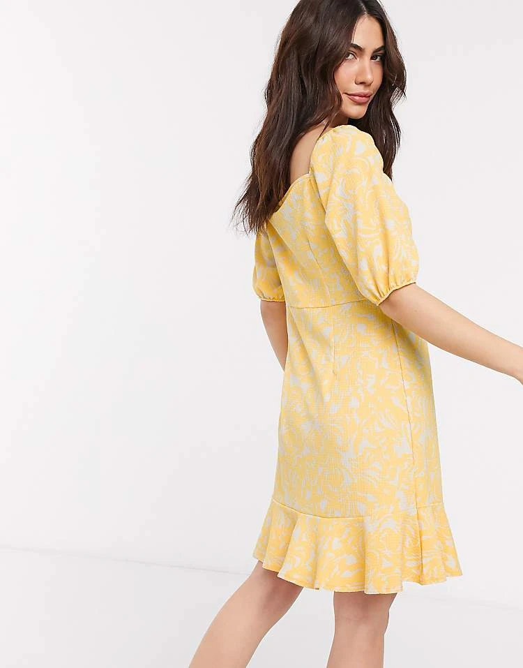 Monki Mayan Printed Mini Dress In Yellow For Women 4 Monki Mayan Printed Mini Dress In Yellow For Women - Image 2