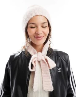 Monki Knitted Bonnet Tie Up Balaclava In Light Dusty Pink For Women -Monki Shop 207022384 1 lightdustypink 1
