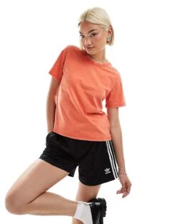 Monki Short Sleeve T-shirt In Washed Red For Women -Monki Shop 207022402 1 red 1