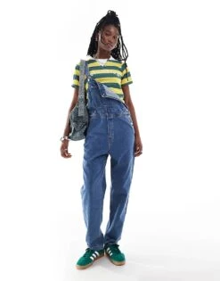 Monki Denim Dungarees In Mid Blue For Women Midwash Blue -Monki Shop 207022424 1 midwashblue 1