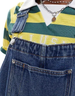 Monki Denim Dungarees In Mid Blue For Women Midwash Blue -Monki Shop 207022424 4