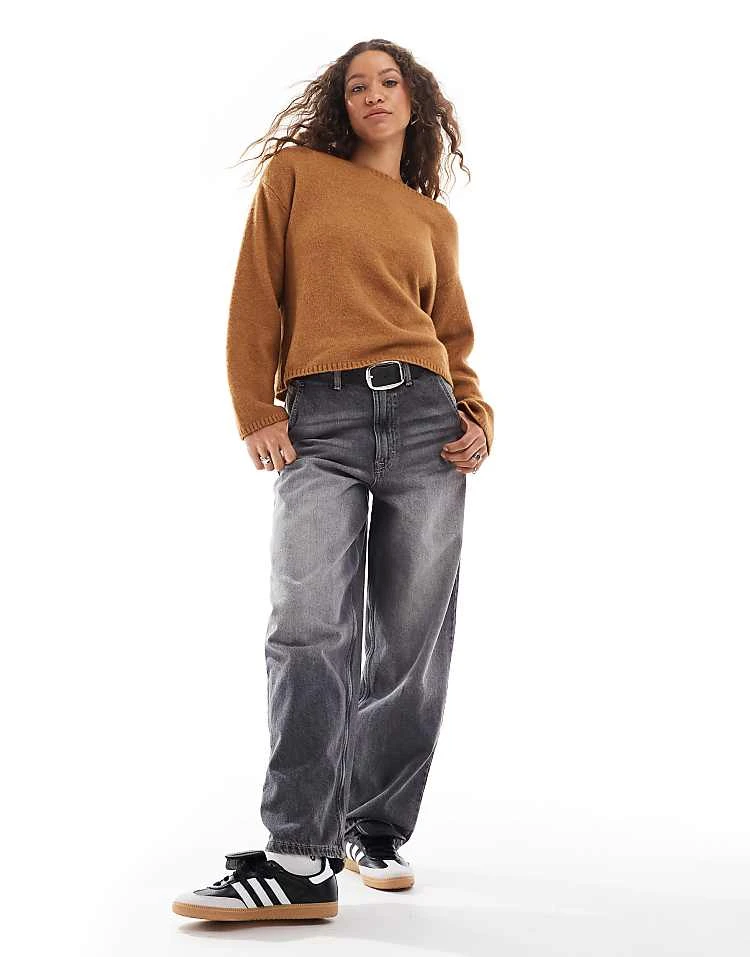 Monki Knitted Top With Off Shoulder Boat Neck In Brown Melange For Women 4 Monki Knitted Top With Off Shoulder Boat Neck In Brown Melange For Women - Image 2