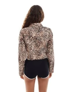 Monki Lightweight Jacket In Leopard Print For Women -Monki Shop 207022679 4