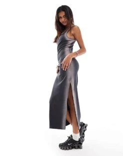 Monki Sleeveless Maxi Dress In Black Spray For Women -Monki Shop 207023260 4