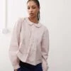 Monki Long Sleeve Frill Collared Shirt Blouse In Light Dusty Pink For Women -Monki Shop 207067384 1 lightdustypink