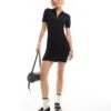 Monki Short Sleeve Midi Polo Knit Tennis Dress In Black For Women -Monki Shop 207067455 1 black