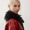 Monki Faux Fur Collar In Black For Women -Monki Shop 207123713 1 black
