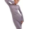 Monki Long Sleeve Knitted Slim Fit Maxi Dress In Lilac For Women -Monki Shop 207123806 1 lilac