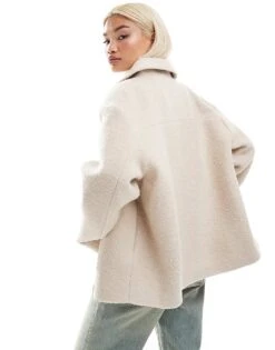 Monki Coat In Light Beige For Women -Monki Shop 207123844 4