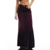 Monki Denim Column Maxi Skirt In Purple Overdye For Women -Monki Shop 207123890 1 purpleoverdye