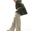 Monki Oversized Padded Coat In Khaki For Women -Monki Shop 207124072 1 khaki