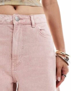 Monki Stud Flare Trousers In Pink For Women -Monki Shop 207124288 3