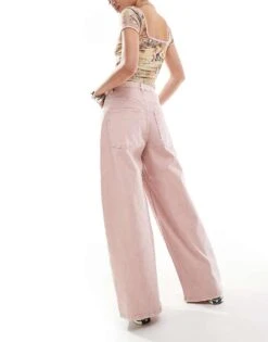 Monki Stud Flare Trousers In Pink For Women -Monki Shop 207124288 5