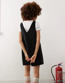 Monki Mini Cord Pinafore Dress In Black For Women -Monki Shop 207128159 4