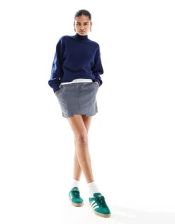 Monki Knitted Turtleneck Sweater In Indigo Blue For Women -Monki Shop 207128168 3