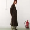 Monki Belted Double Breasted Coat In Brown Melange For Women -Monki Shop 207317730 1 brown