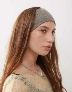 Monki Knitted Headband In Mole Beige For Women -Monki Shop 207317823 4